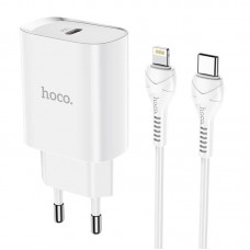 Адаптер сетевой HOCO Type-C to Lightning cable Smart N14 |Type-C, PD, 20W| (Safety Certified)