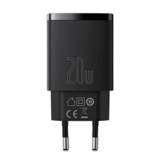 Адаптер сетевой BASEUS Compact Quick Charger 1USB/1Type-C, QC/PD, 20W, 3A| (CCXJ-B02)