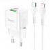 Адаптер сетевой HOCO Type-C to Lightning Cable Prestige charger set N20 |1USB/1Type-C, 20W, 3A, QC/PD|