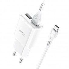 Адаптер сетевой HOCO Type-C Cable Star round dual port charger set C88A |2USB, 2.4A|