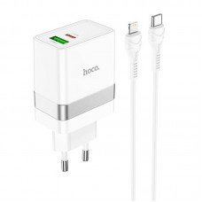 Адаптер сетевой HOCO Type-C to Lightning Cable Extension speed charger set N21 |1USB/1Type-C, PD/QC, 3A/30W|