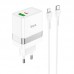 Адаптер сетевой HOCO Type-C to Lightning Cable Extension speed charger set N21 |1USB/1Type-C, PD/QC, 3A/30W|