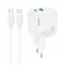 Адаптер сетевой HOCO Type-C to Type-C Cable Lucky dual-port  charger set C111A |1USB/1Type-C, 30W/3A, PD/QC|