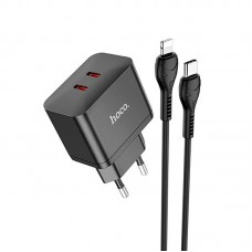 Адаптер сетевой HOCO Type-C to Lightning Cable Triumph charger set N29 |2Type-C, 35W/3A, PD/QC|