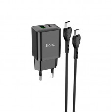 Адаптер сетевой HOCO Type-C to Type-C Cable Founder charger set N28 |1USB/1Type-C, 20W/3A, PD/QC|