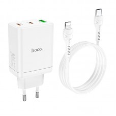 Адаптер сетевой HOCO Type-C to Lightning cabel Start three-port charger N33 |1USB/2Type-C, PD/QC, 35W/3A|