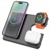 Зарядка Qi HOCO Geek folding 3-in-1 magnetic wireless fast charger CQ1 (iWatch/phone/earphone, 15WQi, 27W Type-C)