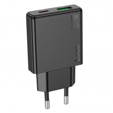 Адаптер сетевой HOCO Delgado dual port charger N38 |1USB/1Type-C, 20W/3A, PD/QC|