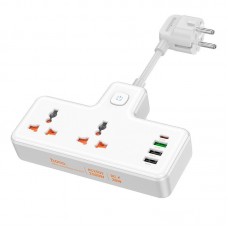Удлинитель HOCO Reise 2-position expansion socket AC12A |3USB/Type-C, PD/QC, 30W/10A|