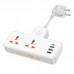 Удлинитель HOCO Reise 2-position expansion socket AC12A |3USB/Type-C, PD/QC, 30W/10A|