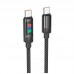 Кабель HOCO U126 Lantern Type-C to Type-C charging data cable 1.2m 100W 5A с экраном черный