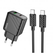 Адаптер сетевой HOCO Type-C to Type-C cable Sunlight dual-port charger CS23A |1USB/1Type-C, 30W/3A, PD/QC|