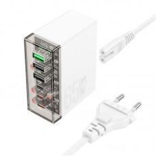 Адаптер сетевой HOCO Fuerza six-port charger N36 |3USB/3Type-C, 65W/3A, PD/QC|