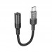 Переходник HOCO Spirit transparent digital audio converter Type-C to 3.5mm LS37 |15cm, DAC|