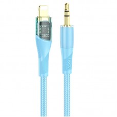Кабель HOCO UPA25 3.5mm to lightning Transparent Discovery Edition Digital audio conversion cable 1м голубой