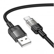 Кабель HOCO Spirit Type-C transparent charging data cable U129 |1.2m, 3A|