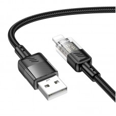 Кабель HOCO Lightning Spirit transparent charging data cable U129 |2.4A, 1.2M|
