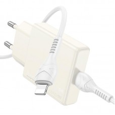 Адаптер сетевой HOCO Type-C to Lightning cable Biscuit single port charger N44 |Type-C, QC/PD, 30W/3A|