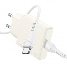Адаптер сетевой HOCO Type-C to Type-C cable Biscuit single port charger N44 |Type-C, QC/PD, 30W/3A|