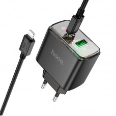 Адаптер сетевой HOCO Smart charger Type-C to Lightning cable set CS42A |1Type-C/1USB, 30W/3A, PD/QC| Адаптер сетевой HOCO Smart charger Type-C to Lightning cable set CS42A |1Type-C/1USB, 30W/3A, PD/QC|