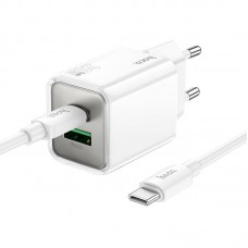 Адаптер сетевой HOCO Type-C to Type-C cable Glorious N46 |1USB/1Type-C, 20W/3A, PD/QC|