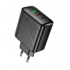 Адаптер сетевой HOCO Article charger CS26A |1USB/2Type-C, 45W/3A, PD/QC|