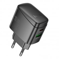 Адаптер сетевой HOCO Bright charger CS61A |1USB/1Type-C, 30W/3A|