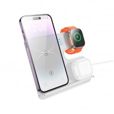 Зарядное устройство беспроводное HOCO CQ19 Falcon 3-in-1 desktop vertical wireless fast charging подставка - станция 15W возле