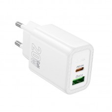Адаптер сетевой HOCO Gentle charger N61 |1USB/1Type-C, 20W/3A, PD/QC|