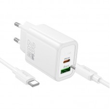 Адаптер сетевой HOCO Gentle charger N61 (Type-C to Type-C set) |1USB/1Type-C, 20W/3A, PD/QC|