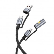 Кабель HOCO All-in-one charging data cable USB/C to C/cigarette lighter U138 |1.2m, 60W/3A|