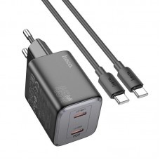 Адаптер сетевой Hoco Elogiado dual-port charger N42 (Type-C to Type-C Set) |2Type-C, 45W/3A, PD/QC|