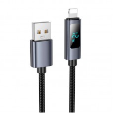 Кабель HOCO Lightning Favor charging data cable with display X112 |1m, 2.4A|