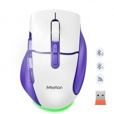 Мышь MEETION 2.4G+Bluetooth wireless gaming mouse BTM001 |800-1200-1600-2400dpi, 7keys, 35/140h, Type-C Charging, RGB|