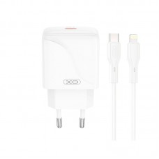 Адаптер сетевой XO Type-C to Lightning Cable Single USB-C Fast Charger L141 |20W/3A, PD/QC| Адаптер сетевой XO Type-C to Lightning Cable Single USB-C Fast Charger L141 |20W/3A, PD/QC|
