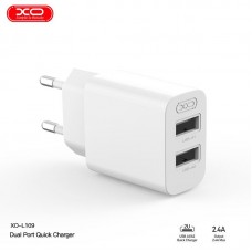 Адаптер сетевой XO Dual USB Charger L109 |2USB, 2.4A|