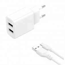 Адаптер сетевой XO Lightning Cable Dual USB Charger L109 |2USB, 2.4A|