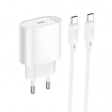 Адаптер сетевой HOCO Type-C to Type-C Fighter single port charger set C109A |1Type-C, 3A/20W, PD/QC|
