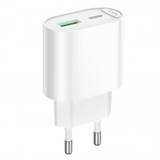 Адаптер сетевой HOCO Fighter charger C109A |1Type-C/1USB, 3A/20W, PD/QC|