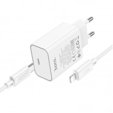 Адаптер сетевой HOCO Type-C to Lightning Benefit single port charger set C143A |1Type-C, 3A/20W, PD/QC|