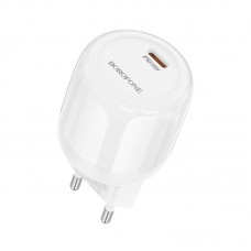 Адаптер сетевой Borofone Lustrous single port charger BA92A |1Type-C, 3A/20W, PD/QC|