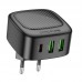 Адаптер сетевой Borofone Lucky PD charger BAS23A |2USB/1Type-C, 30W/3A, PD/QC|