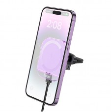 Держатель HOCO Crystal magnetic wireless fast charging car holder HW17 (air outlet) |15W|