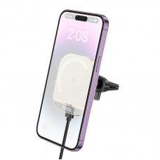 Держатель HOCO Crystal magnetic wireless fast charging car holder HW17 (air outlet) |15W|