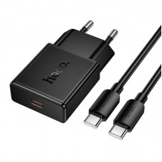 Адаптер сетевой HOCO C to C cable Speed single-port PD ultra-thin charger set N72 |1Type-C, 20W/3A, PD/QC|