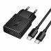 Адаптер сетевой HOCO C to C cable Speed single-port PD ultra-thin charger set N72 |1Type-C, 20W/3A, PD/QC|