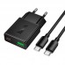 Адаптер сетевой HOCO C to C cable Speed PD ultra-thin charger set N73 |1Type-C/1USB, 20W/3A, PD/QC|