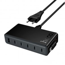 Адаптер сетевой HOCO Modern PD desktop charger with telescopic cable C151A |1USB/6Type-C, 50W/3A, PD/QC| Адаптер сетевой HOCO Modern PD desktop charger with telescopic cable C151A |1USB/6Type-C, 50W/3A, PD/QC|