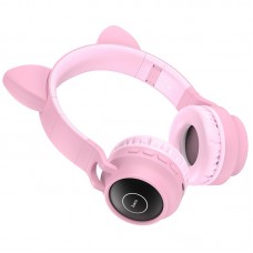 Бездротові накладні навушники HOCO W27 Cat ear wireless headphonespink