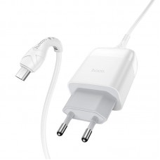 Мережевий зарядний пристрій з кабелем HOCO C72Q Glorious single port QC3. 0 charger set(Micro) 18W білий Мережевий зарядний пристрій з кабелем HOCO C72Q Glorious single port QC3. 0 charger set(Micro) 18W білий